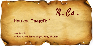 Mauks Csegő névjegykártya